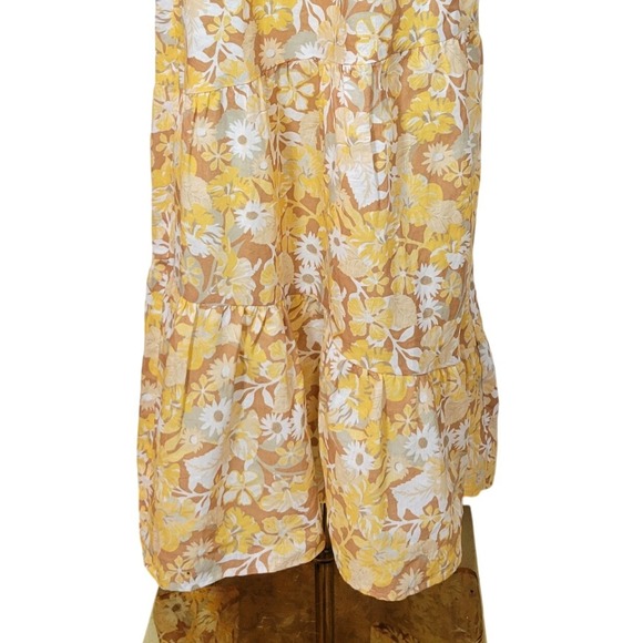 Anthropologie Charlie Holiday Pamela Yellow Floral Linen Maxi Sundress Vacation - Picture 3 of 8